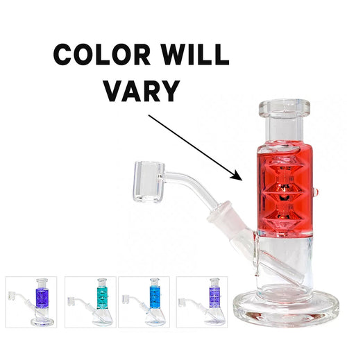 6-inch glycerin freezable pedestal bong, 14mm female joint – Online Smoke and Vape