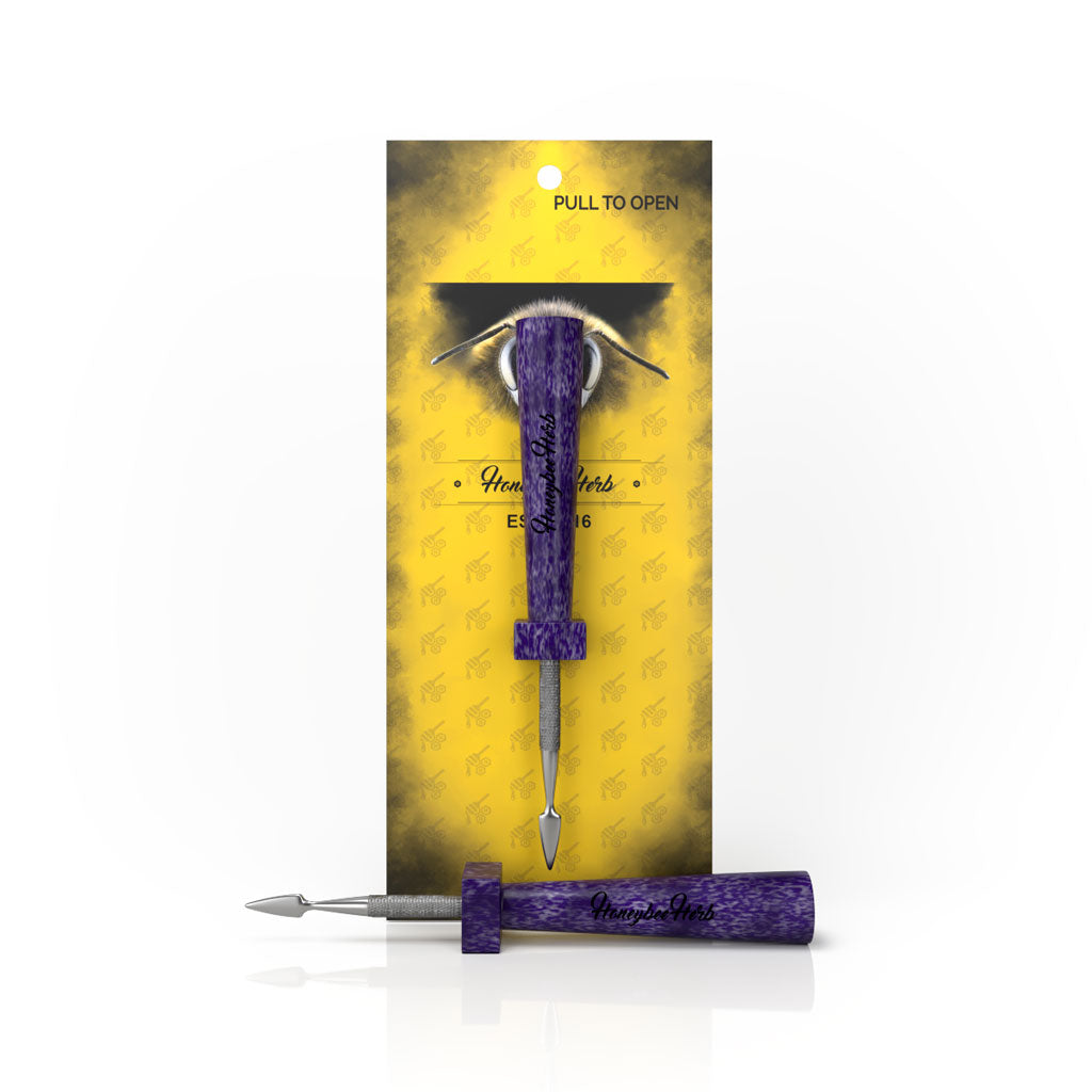 Violet resin-handle classic dab tool, detail – Online Smoke and Vape