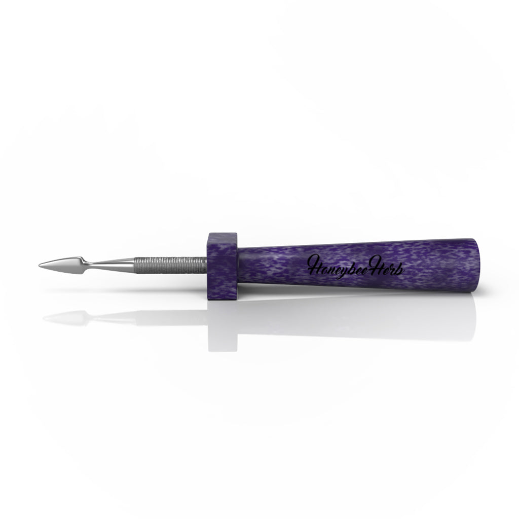 Violet resin-handle steel spade-tip classic dab tool – Online Smoke and Vape