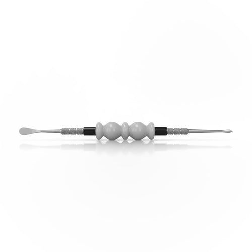 White beaded-handle dual-sided Bliss dab tool – Online Smoke and Vape