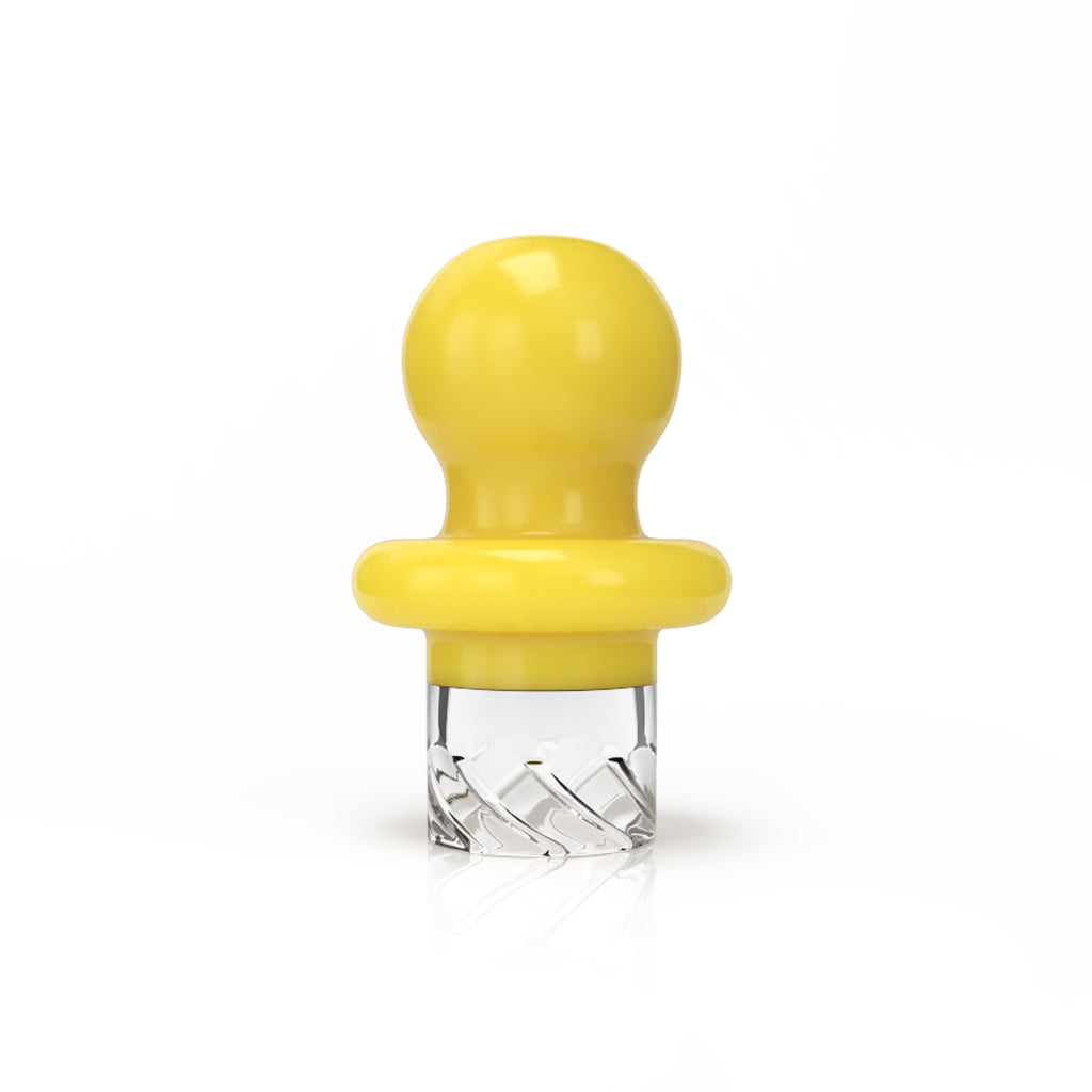 Yellow glass Button Top Vortex spinner carb cap – Online Smoke and Vape