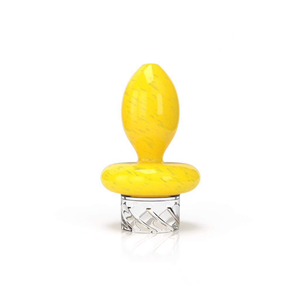 Yellow glass balloon top vortex carb cap – Online Smoke and Vape