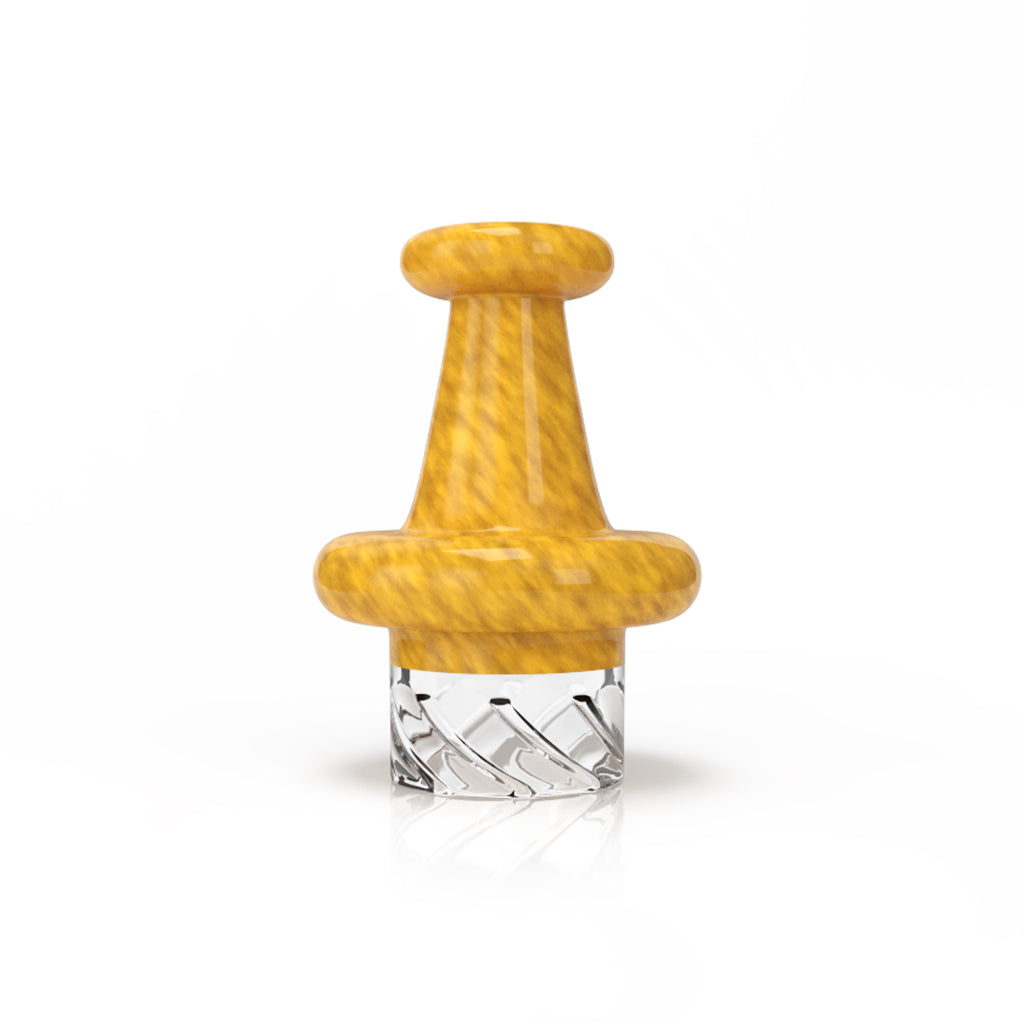 Yellow glass classic UFO vortex spinner carb cap – Online Smoke and Vape