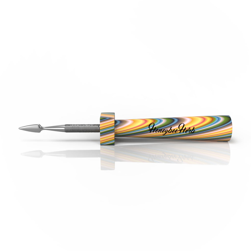 Yellow-red resin-handle steel spade-tip classic dab tool – Online Smoke and Vape
