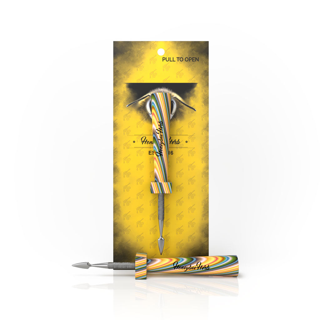 Yellow-red resin-handle classic dab tool, detail – Online Smoke and Vape