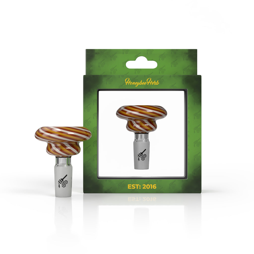 Yellow-white candy-style bong bowl in packaging – Online Smoke and Vape
