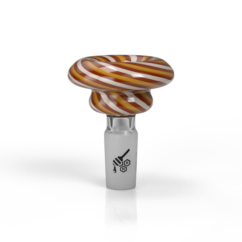Yellow-white candy-style glass bong bowl, 14mm – Online Smoke and Vape