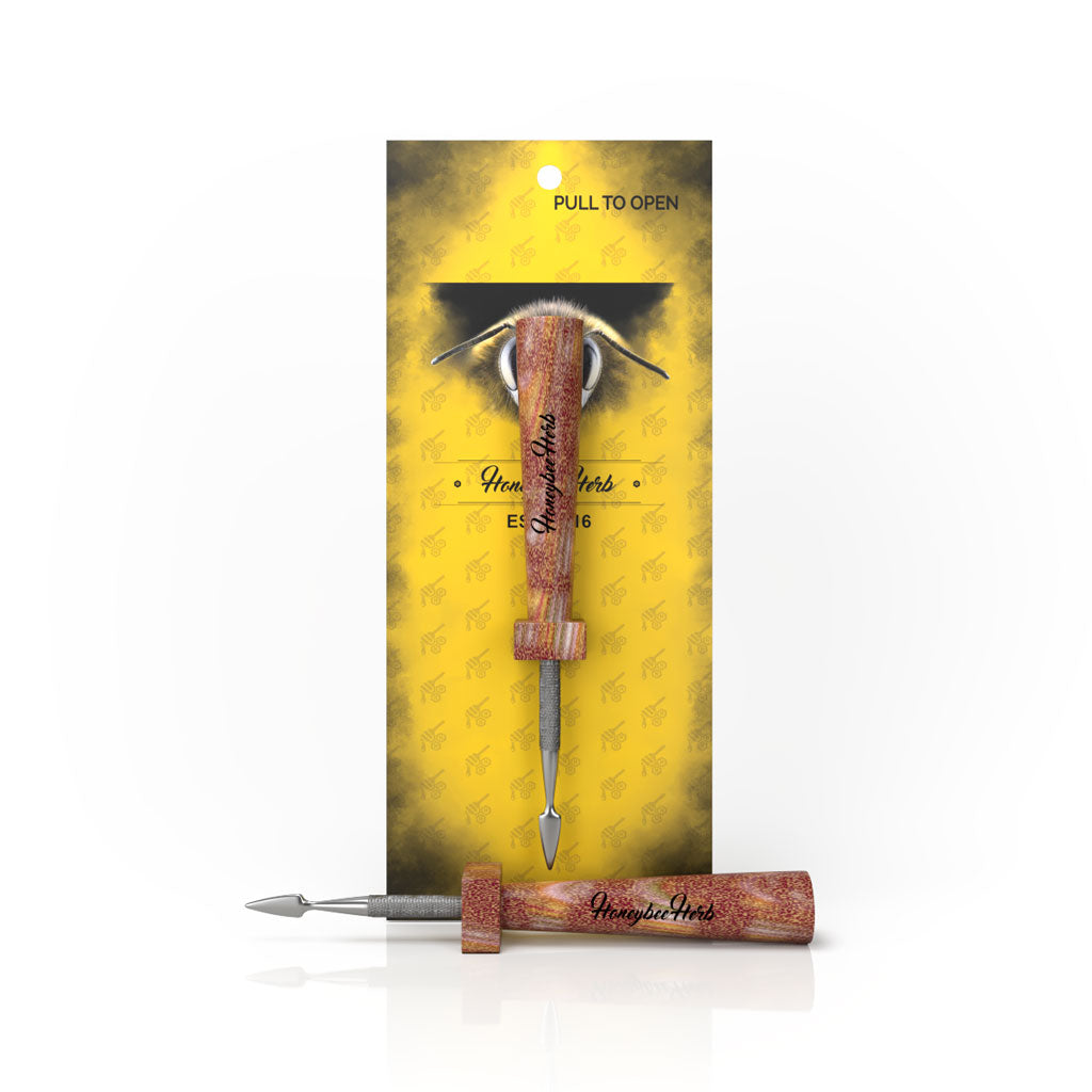 Yellow-white resin-handle classic dab tool, detail – Online Smoke and Vape