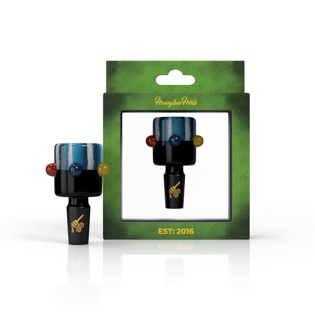 Yellow and blue Candy Flame Head bong bowl in packaging – Online Smoke and Vape